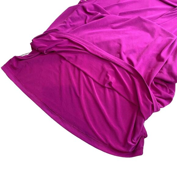 Tahari Magenta Purple Side Ruched Knee Length Sheath Dress Size M - Picture 6 of 8